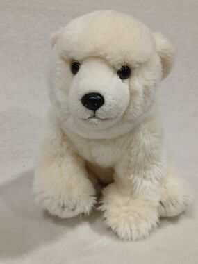 FAO Schwarz Sitting White Polar Bear Plush Stuffed Animal Very Soft 9"